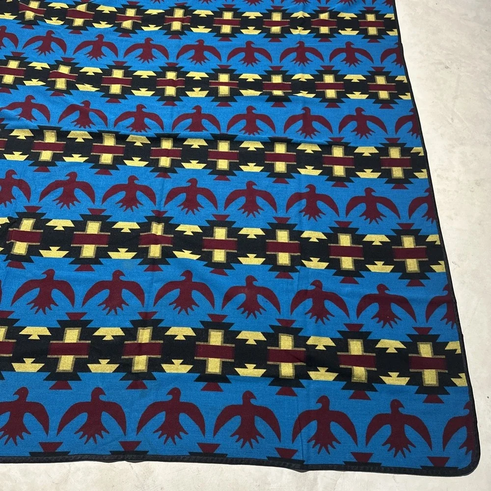 LARGE VINTAGE MEXICAN THUNDERBIRD BLANKET 81